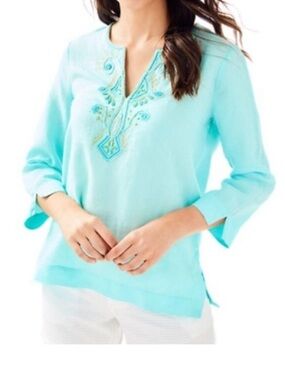 NEW Lilly Pulitzer Amelia Island Tunic in Seasalt Blue, Size XS